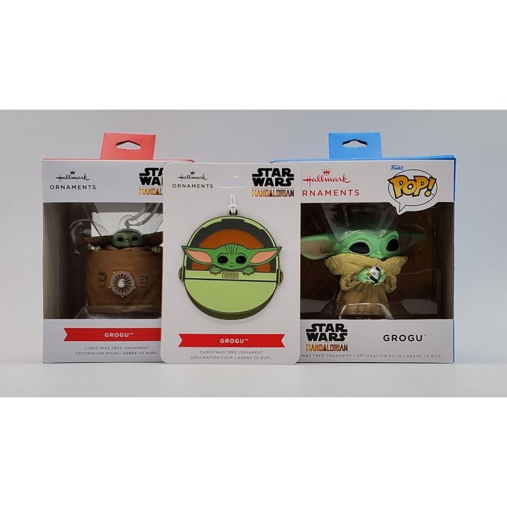 Star Wars The Mandalorian The Child Grogu Hallmark Christmas Ornament Bundle
